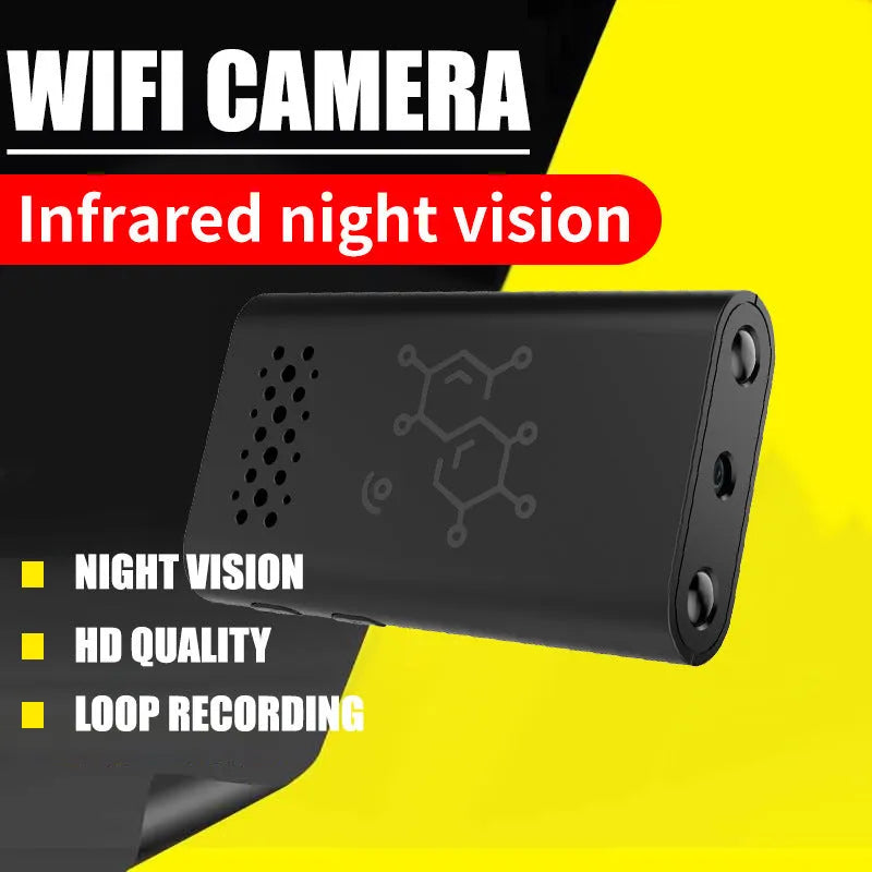 Black smart security camera with WIFI connectivity for 1080p HD indoor monitoring