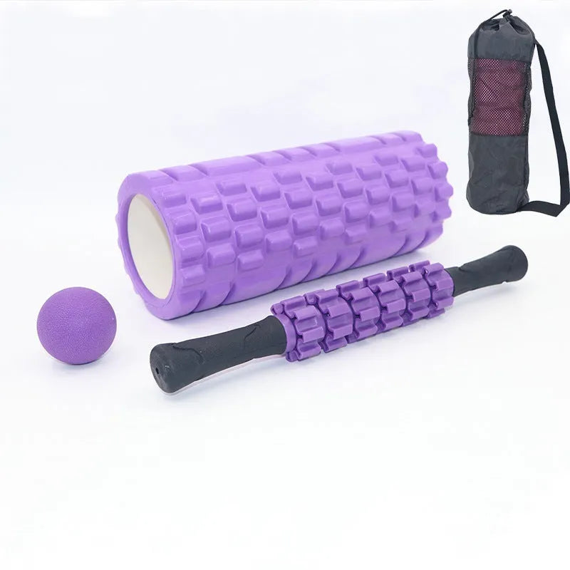 33cm black fitness foam roller massage stick with six segments