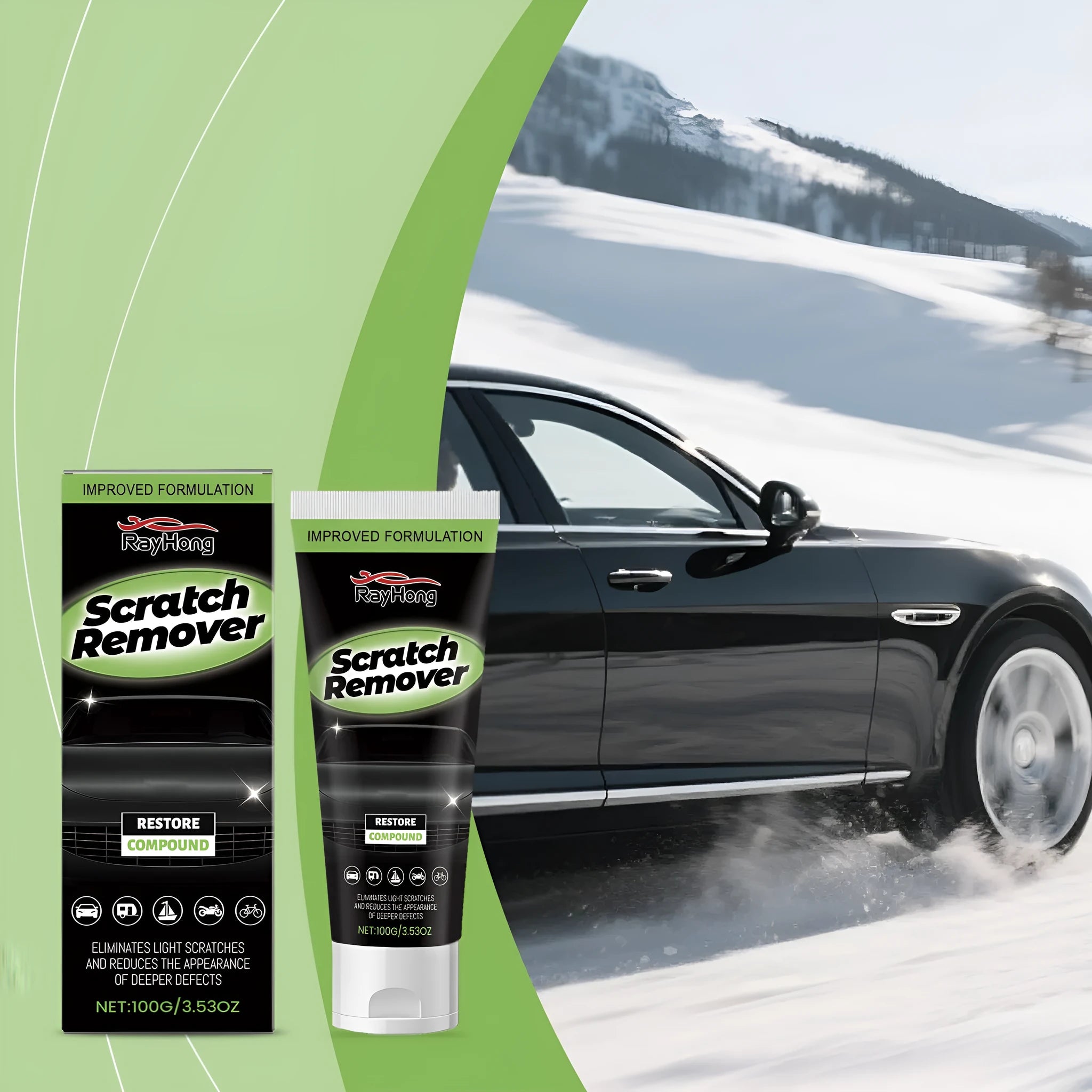 100g car scratch polish cream tube with calcium carbonate formula for vehicle paint repair