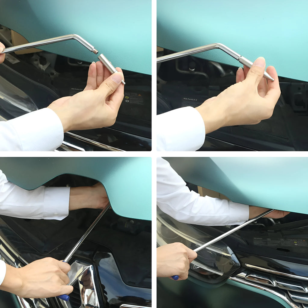 Alloy steel car dent repair tool hook crowbar three-piece set