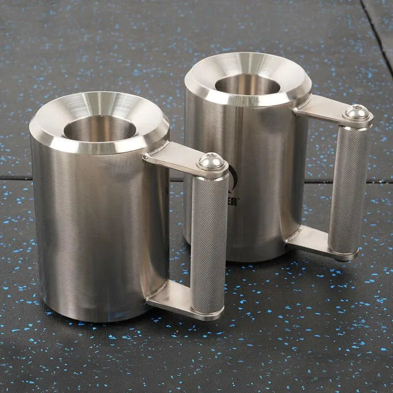 Silver stainless steel dumbbell cup weighing 8kg for strength training equipment