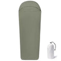 Blue nylon mummy sleeping bag for adult camping with portable lightweight design