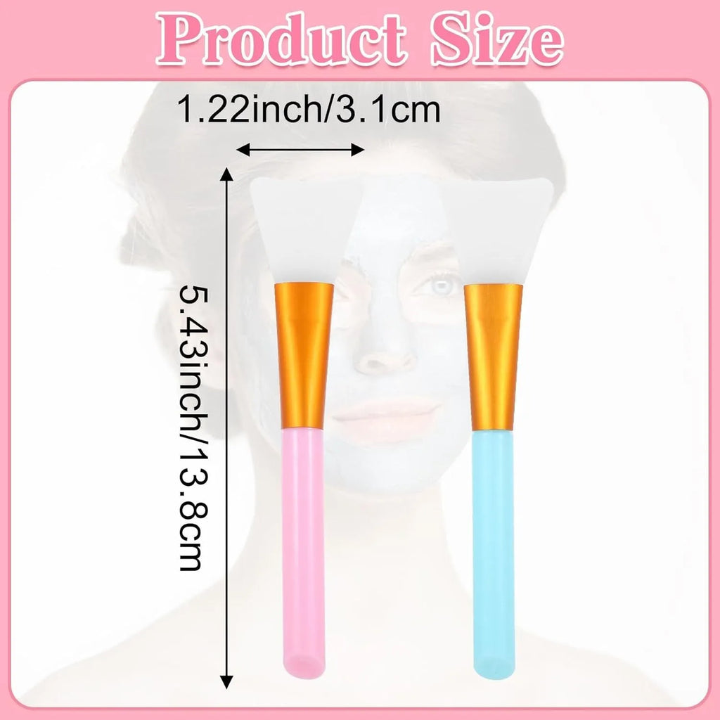 Reusable silicone spatula brush for applying clay and mud face masks, available in multiple colours.