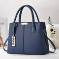 Women's soft PU leather large capacity shoulder bag in horizontal square shape with adjustable strap