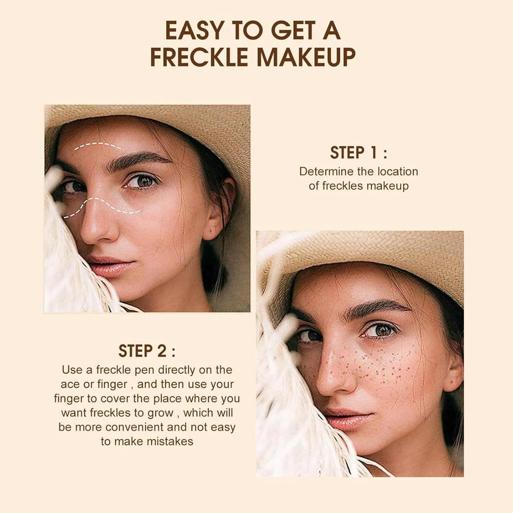 Dark brown waterproof freckle pen with precision tip for face and body application