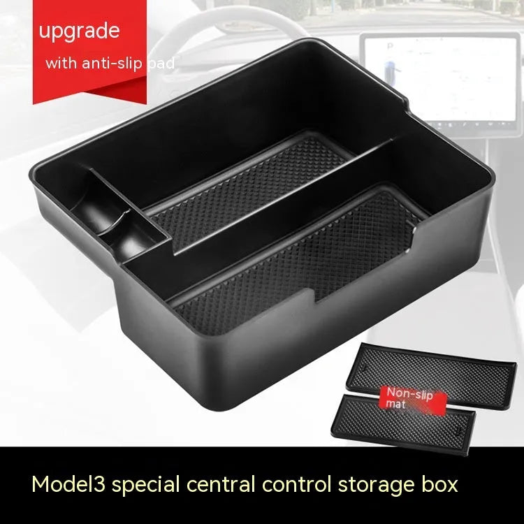 Tesla centre console storage box retrofit for Model 3 Model X Model S with anti-slip flocked options