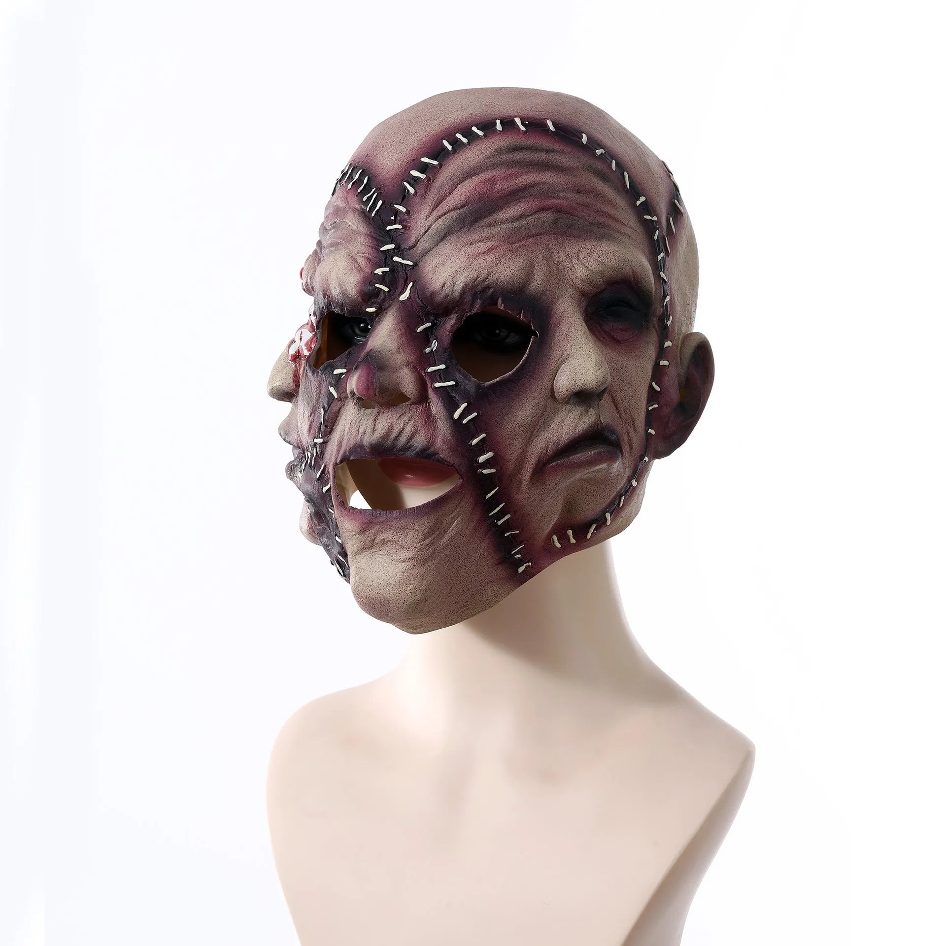 Three-sided grimace horror mask made from natural latex for Halloween costume parties