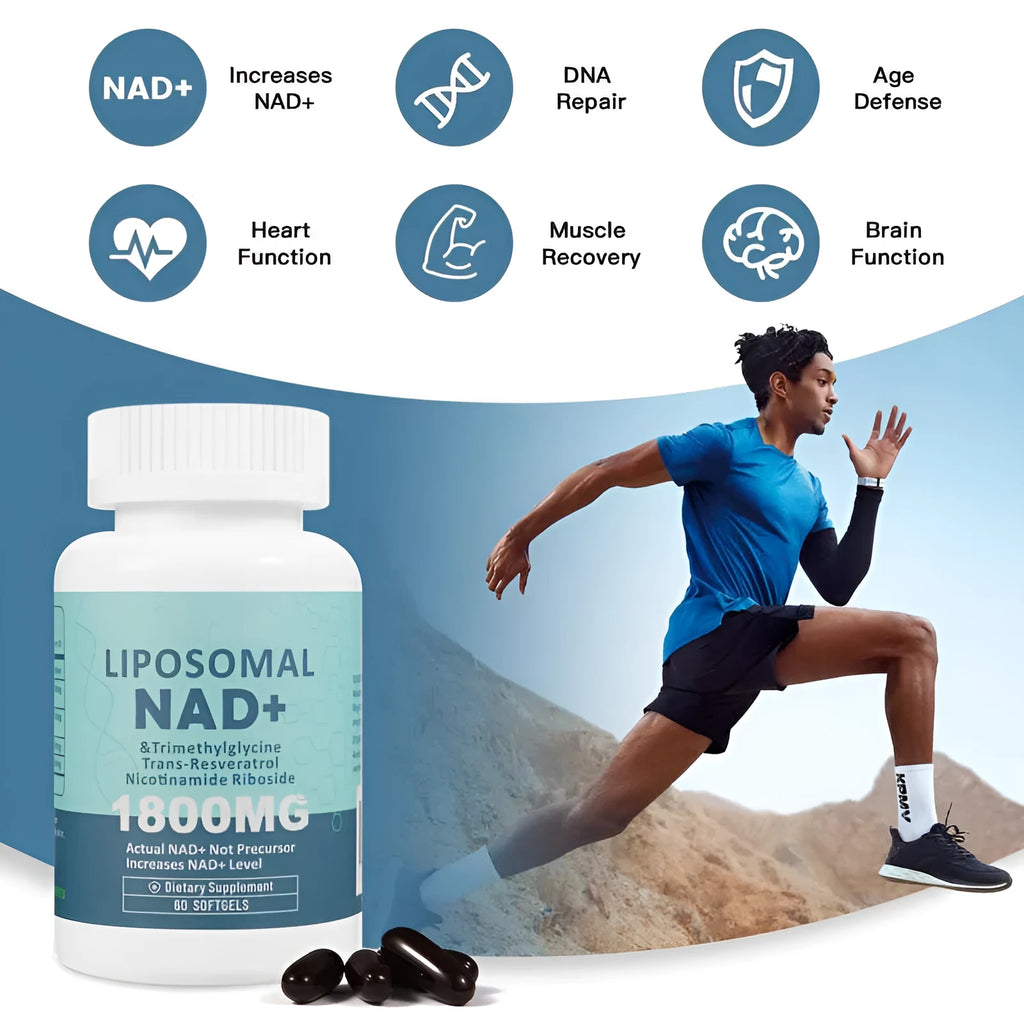 Bottle of NMN supplement capsules with choice of 60 or 120 piece count