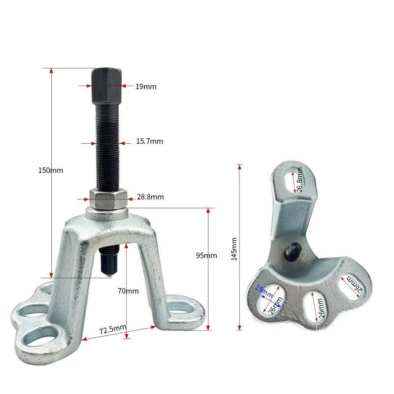 Chrome vanadium steel wheel hub puller dismantlement tool for electric tricycles and cars.