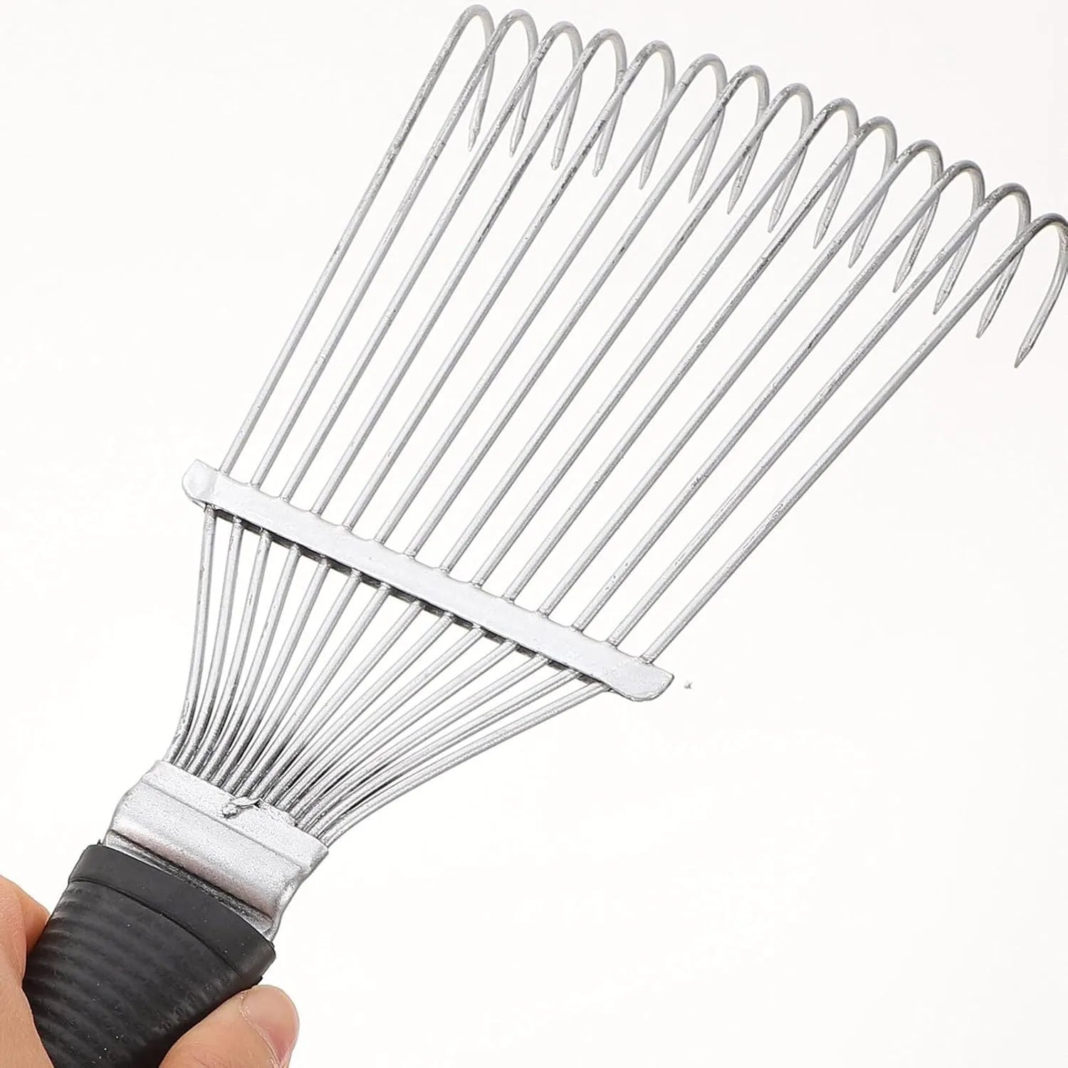 Stainless steel pet grooming rake comb with curved design for dogs and livestock