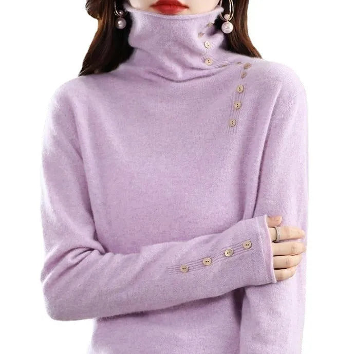 Core-spun yarn knitted bottoming shirt with 3D pattern in light camel colour