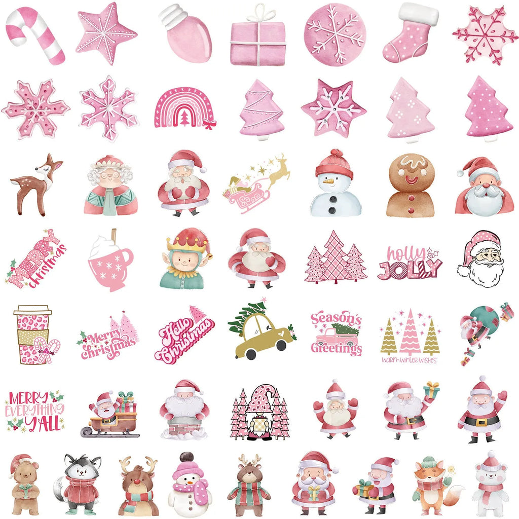 50 Christmas waterproof stickers for cars, phones, computers, guitars and notebooks