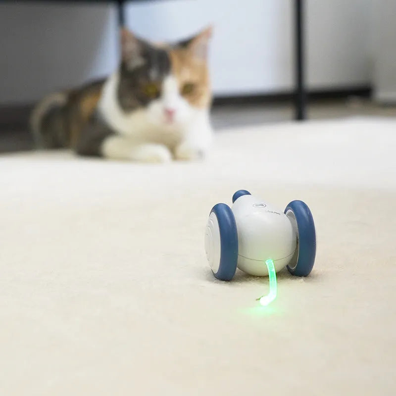 Automatic electric mouse cat toy in blue or yellow, 60x50x36mm, with USB cable and ABS TPU PVC body