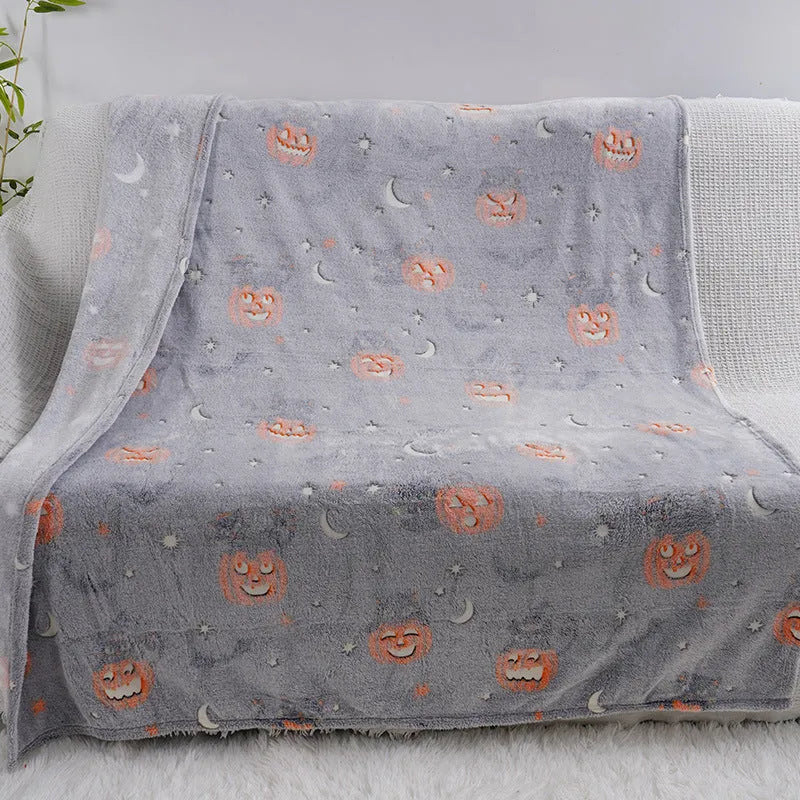 Colourful cartoon flannel blanket for child bed and air conditioner cover in two sizes