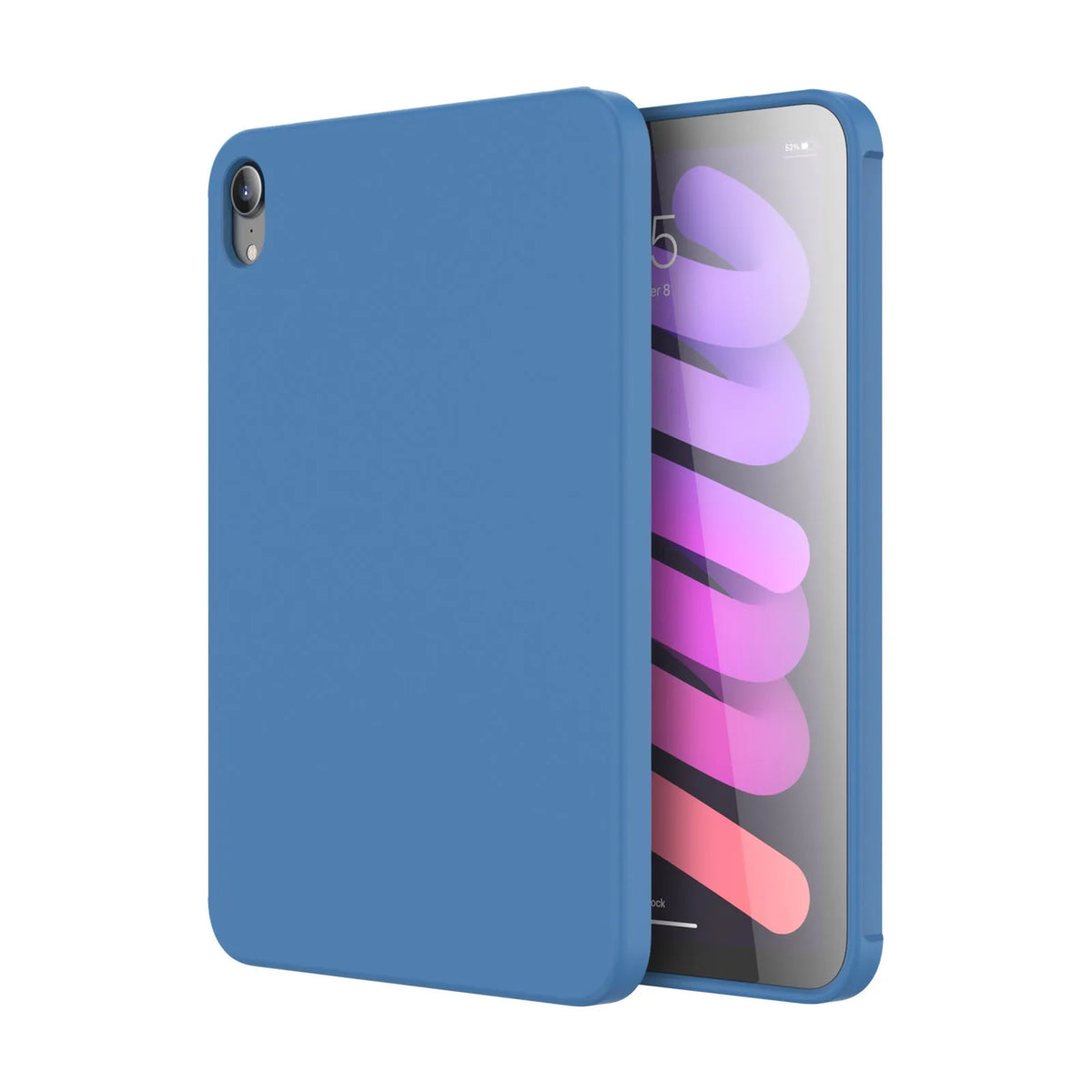 Soft silicone protective back cover case for an iPad tablet in a solid colour.
