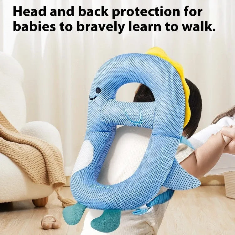 Cartoon dinosaur and bee themed anti-collision pillow for toddler fall protection.