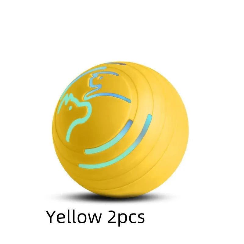 Intelligent electric vibration ball for dogs and cats in polymer TPU, jumping ball pet toy in blue yellow green orange or pink