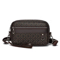 Men's geometric pattern PU messenger bag in horizontal shoulder configuration