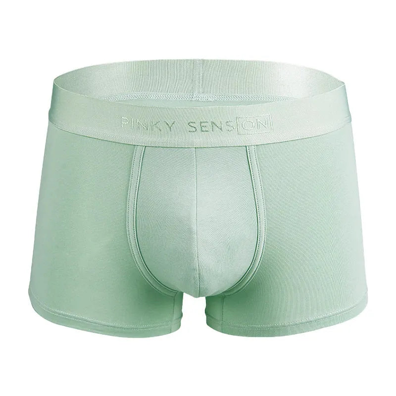 Men's solid colour cotton boxers in black, white, silver grey or light green