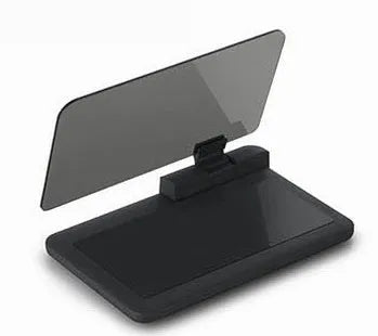 Universal smartphone car holder with organic glass panel for windscreen navigation projection