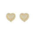 S925 silver moissanite heart-shaped stud earrings with gold plating