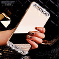Gold rhinestone silicone back cover case for a Huawei P30 Pro mobile phone.