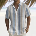 Men's multicolour printed loose-fit casual shirt in cardigan style with polyester fabric
