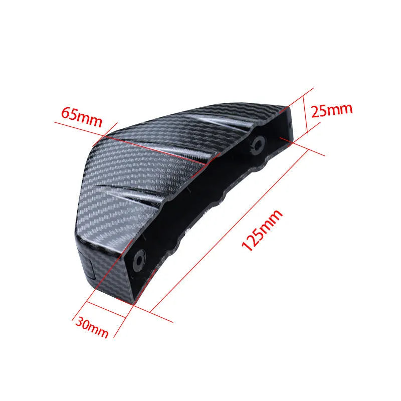 Universal triangular rear spoiler in black carbon fibre finish with 15cm size for car body kits