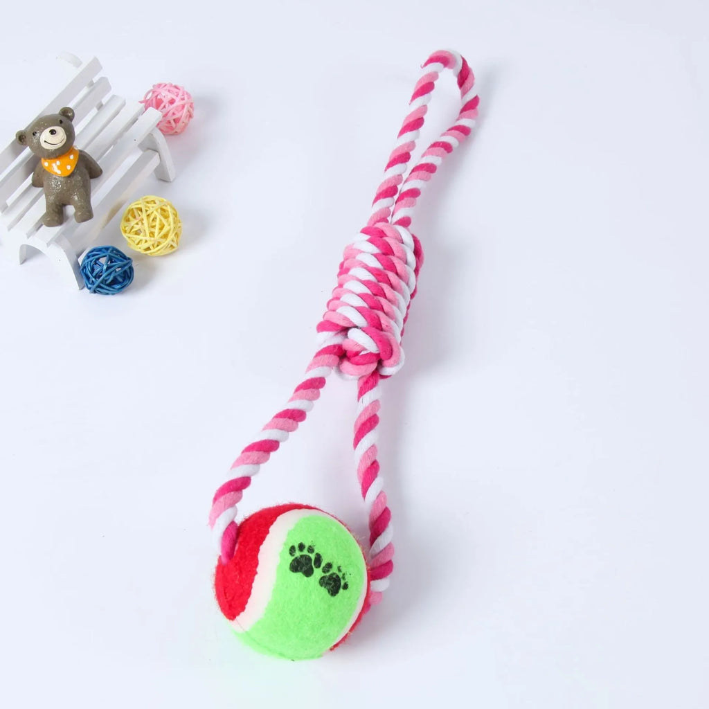 38cm red and white cotton vent string dog toy for medium large breed dogs