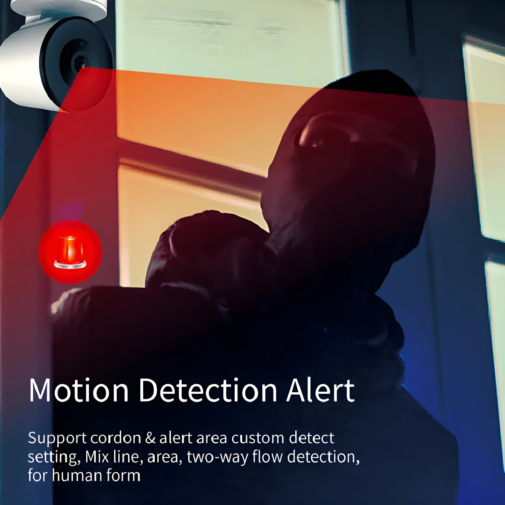 Indoor smart Wi-Fi security camera with 1080p resolution and pan-tilt-zoom mount on a white background.