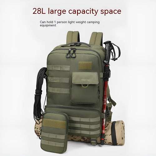 Army Green 17 inch tactical nylon backpack with 20-35 litre capacity