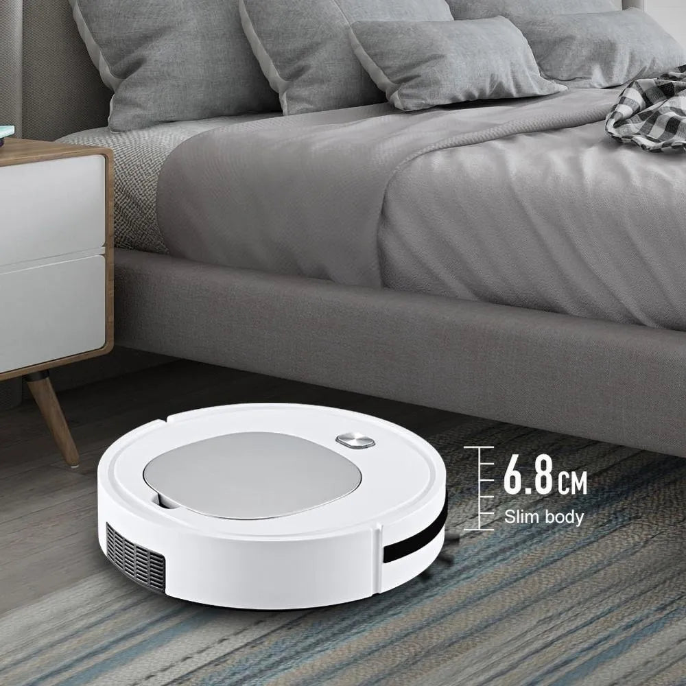 USB sweeper robot, 32cm diameter, 6.8cm height, Gold or Silver, 90-minute runtime