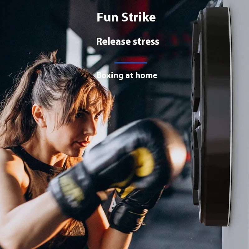 Black leather and PP boxing wall target with gloves for home fitness training and Sanda practice