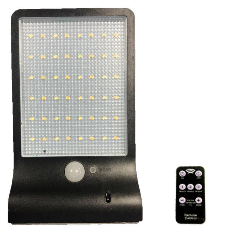 Black and white solar garden light with waterproof IP65 rating for outdoor balcony and courtyard use