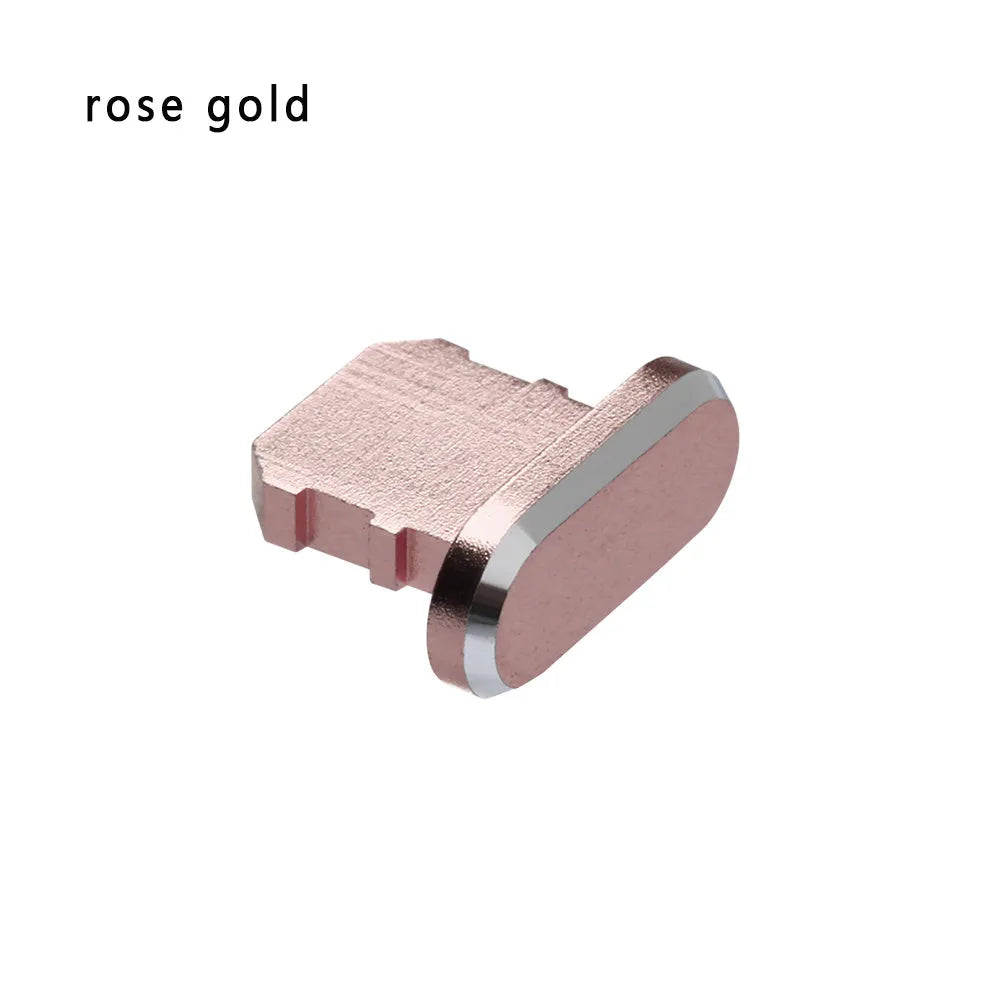 Aluminium alloy dust plug for iPhone charging port in multiple colour options.
