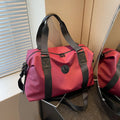 Waterproof Oxford cloth travel bag with dry-wet separation compartments and spine protection in solid colour options