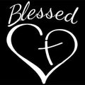 Faith Hope Love letter sticker with heart design in black white red measuring 14x11.5cm