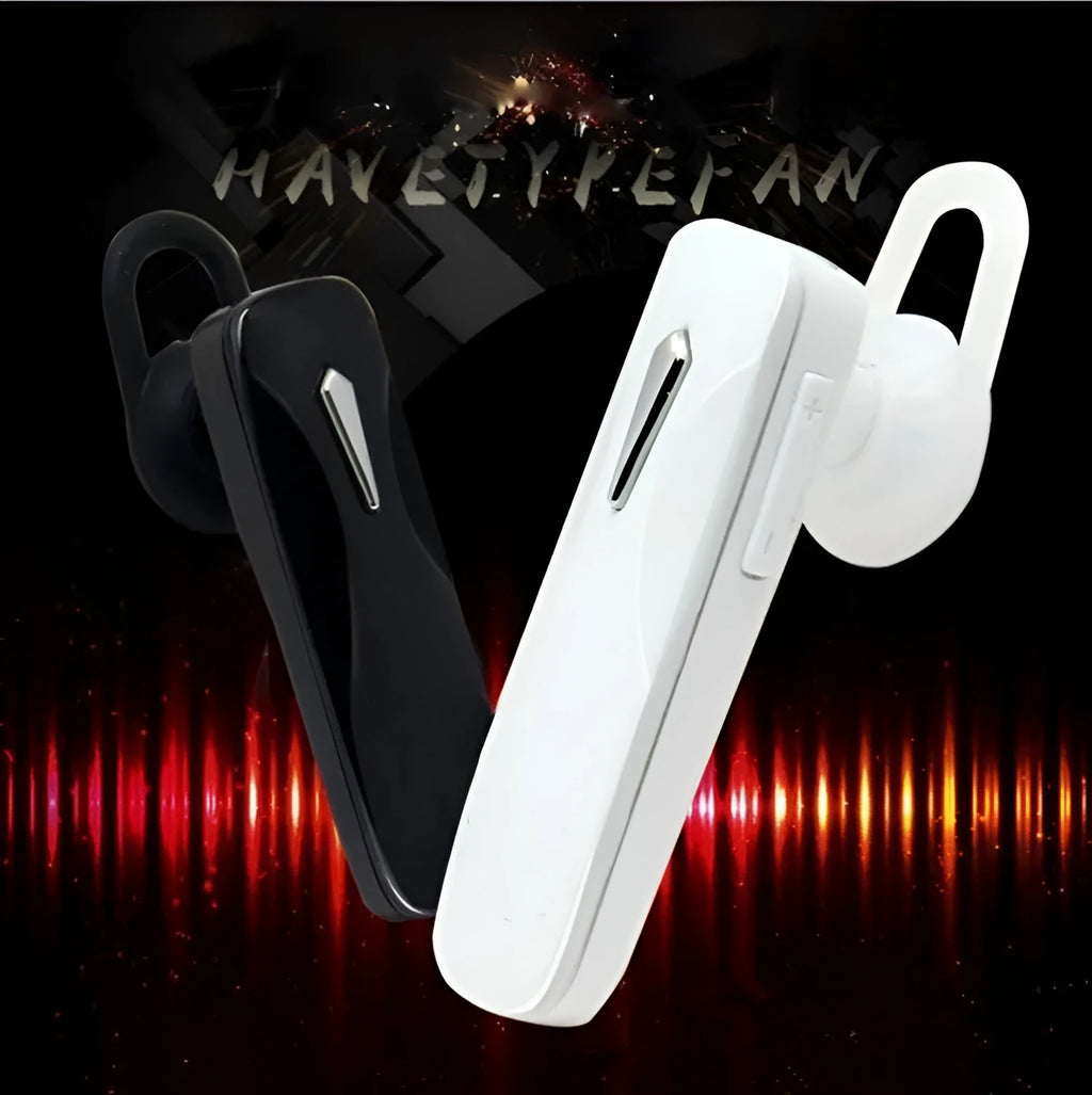 M163 Bluetooth car headset device in black or white colour with control buttons