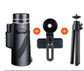Black 40x60 monocular telescope showing lens details and compact size