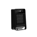 Desktop warm air blower electric heater with touch screen display and remote control on desk
