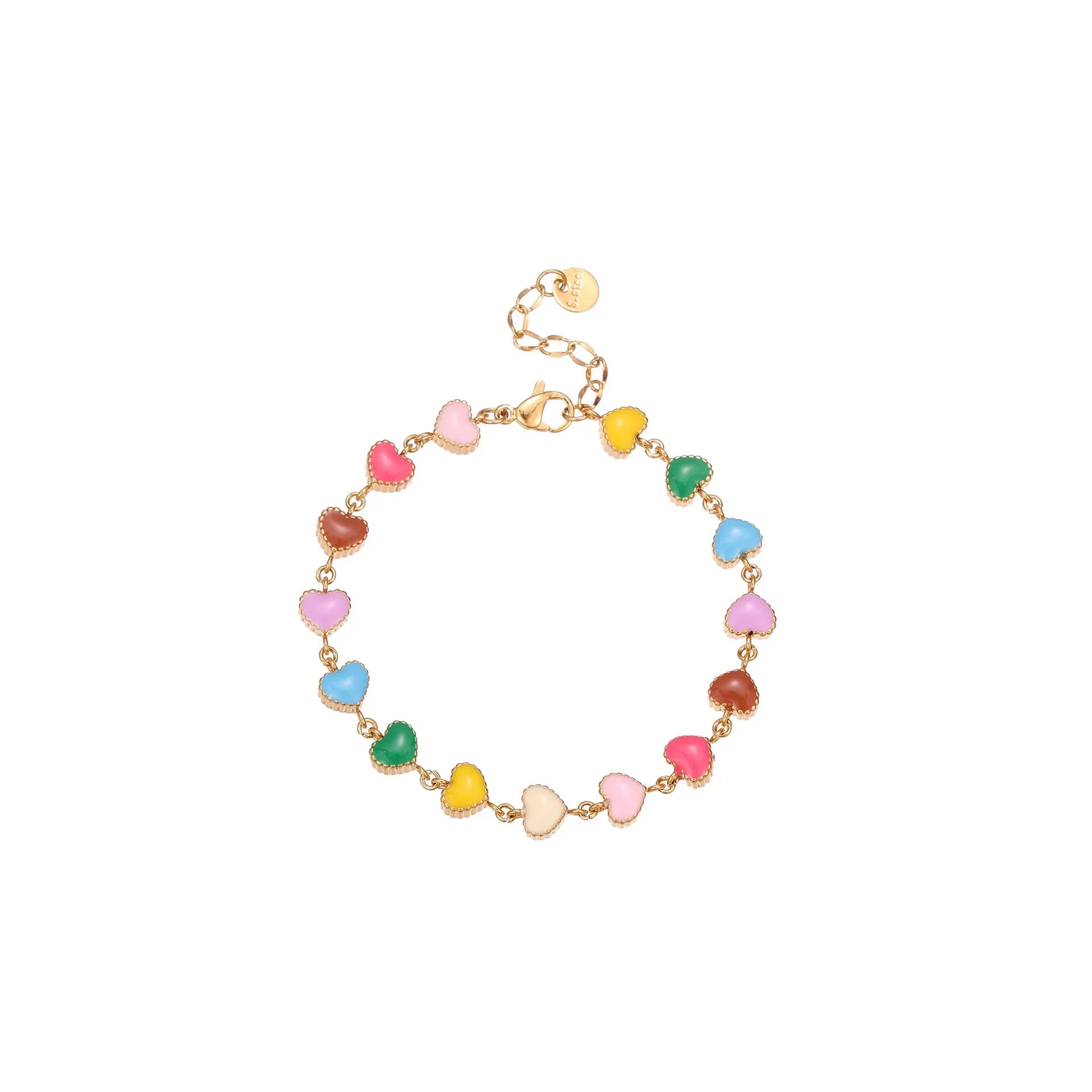 Love heart-shaped titanium steel women's bracelet with 18K electroplating in gold or steel colour