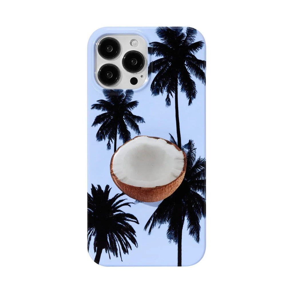 Original Summer Coconut design TPU protective case for iPhone, shown alongside a bracket combination option.