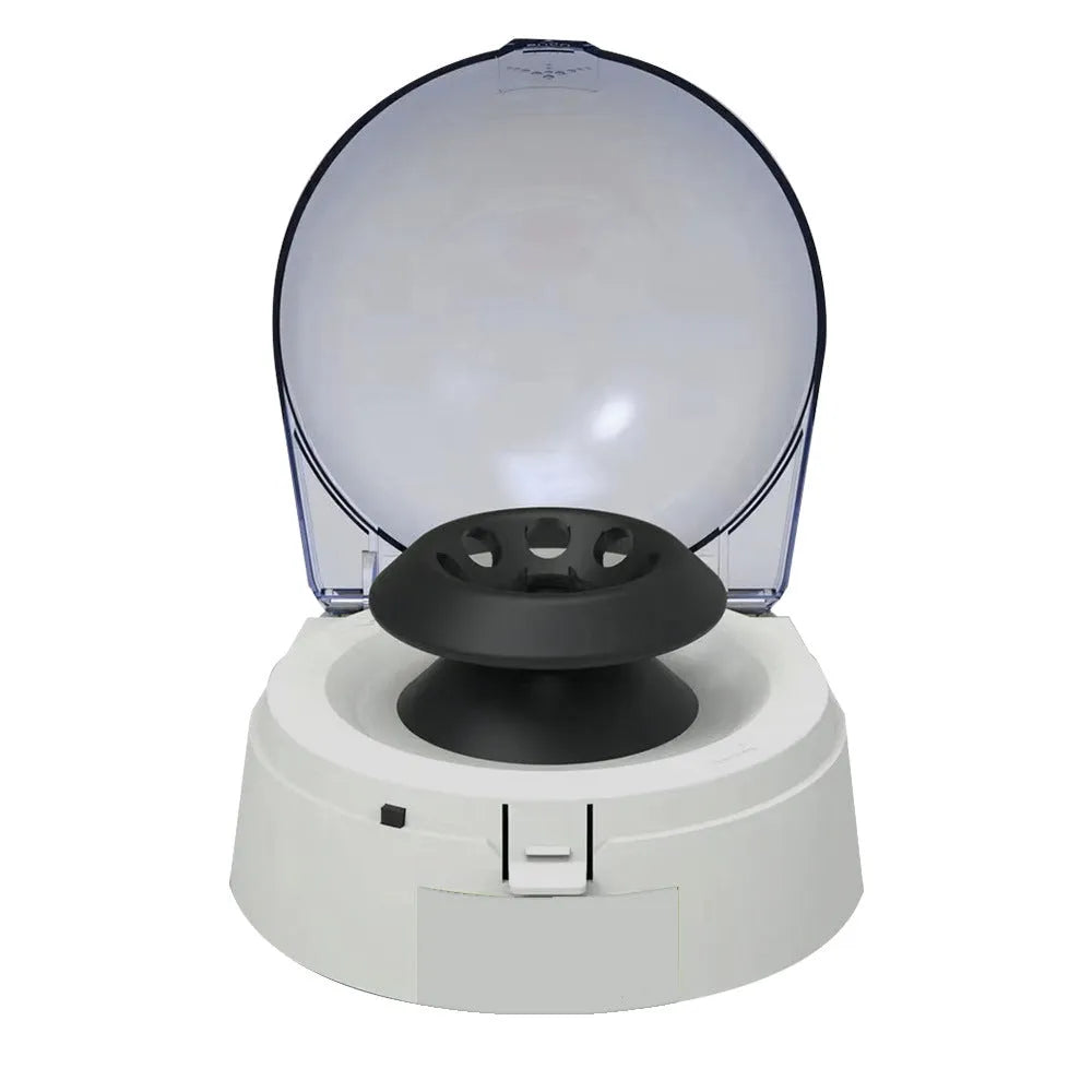 Mini electric laboratory centrifuge with compact 157mm design and 7000 rpm maximum speed