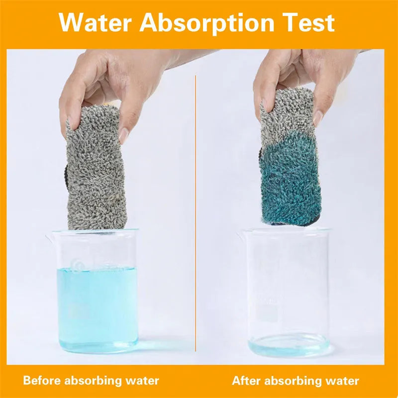 Blue triangle cleaning mop with extendable pole rotating to clean wall corners