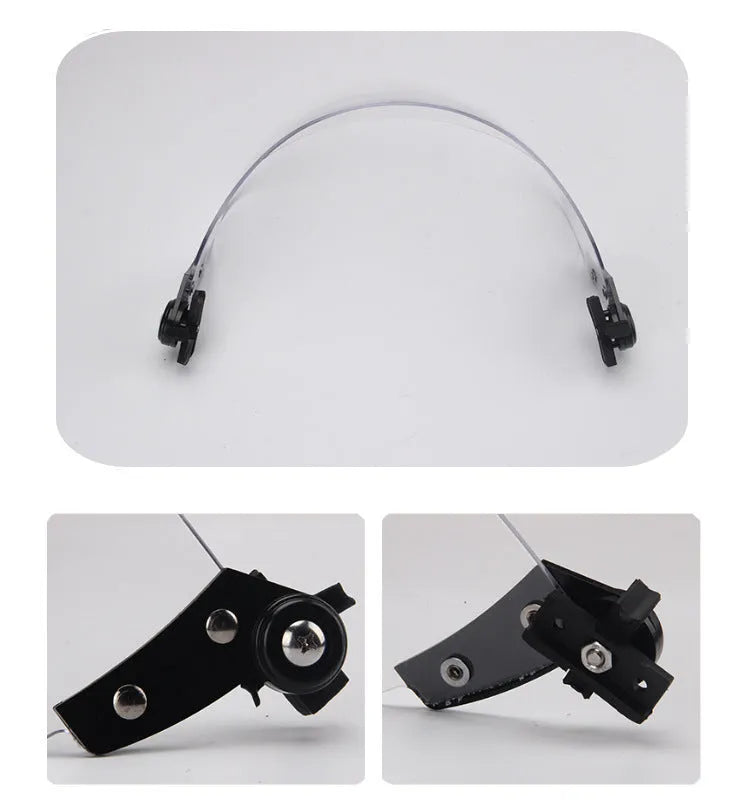 Transparent polycarbonate helmet face mask with guide rail mounting system
