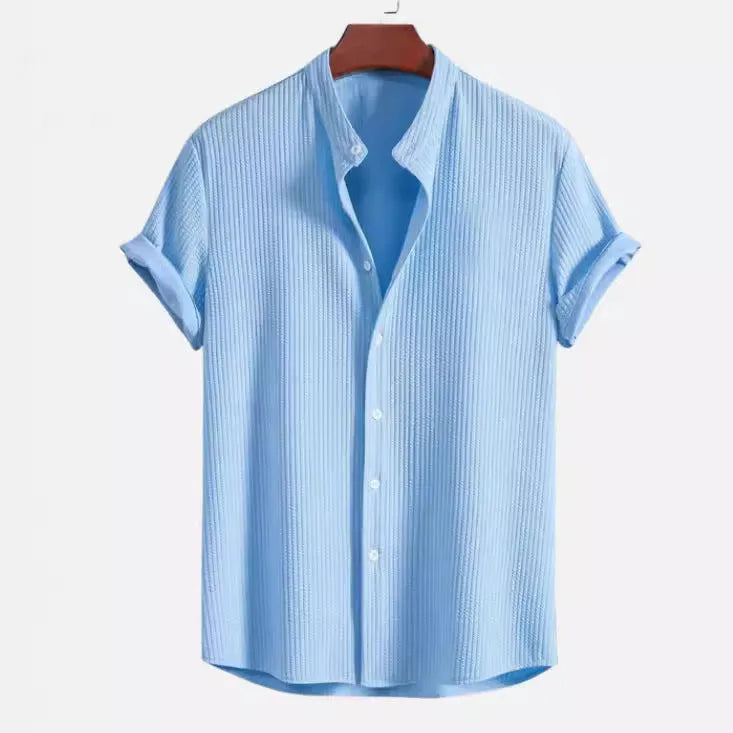 Men's loose fit short sleeve summer shirt in polyester available in multiple colours and sizes