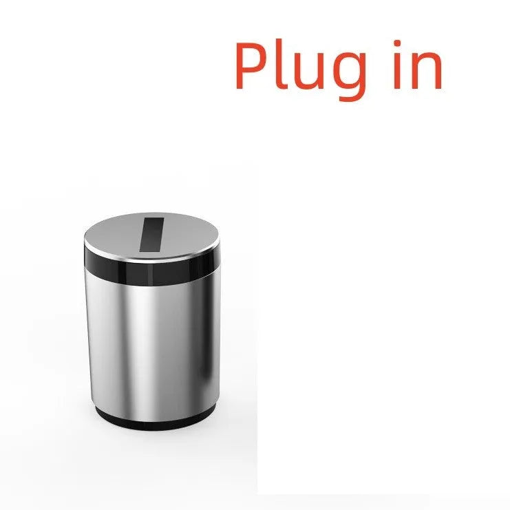 Silver aluminium alloy automatic induction ashtray with closed lid