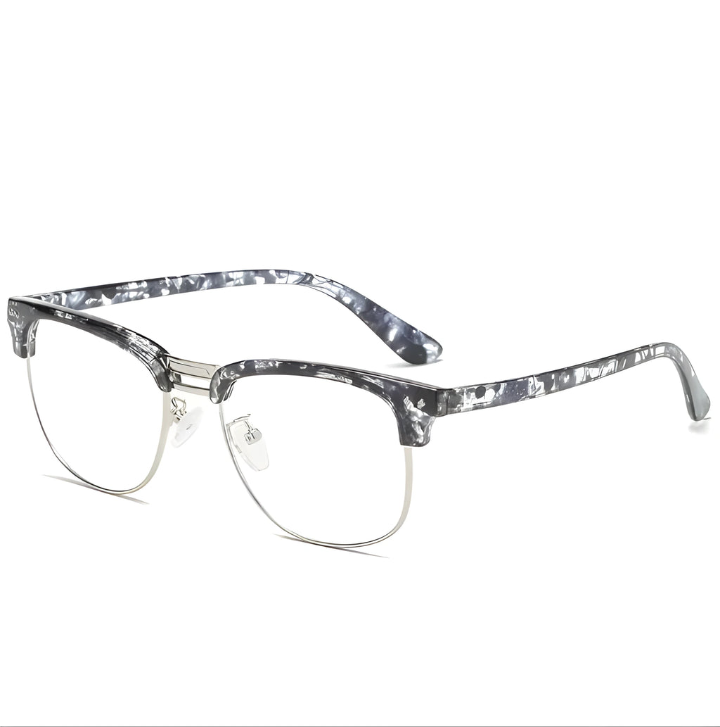 TR90 anti-blue light glasses full frame unisex vintage in bright black, sand black, dark brown, tea floral, or black floral.