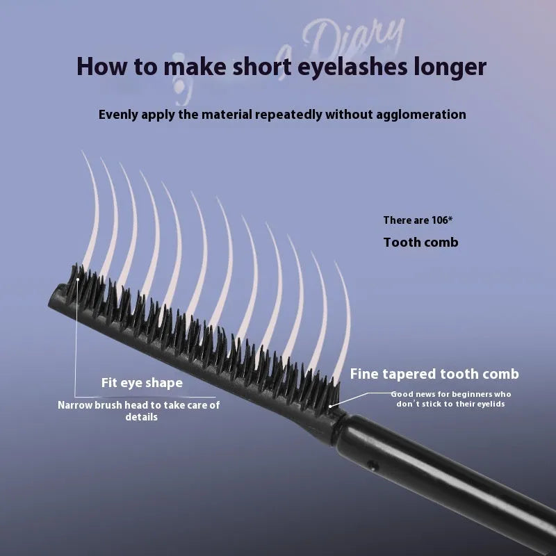 Long curling waterproof mascara in black and brown shades with applicator wand