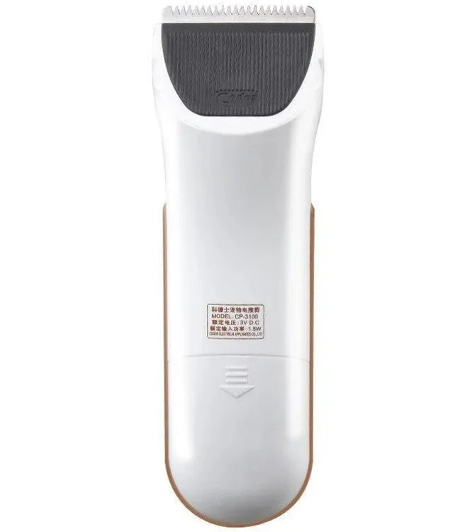 White electric pet hair clipper with ceramic blade for cat and dog grooming